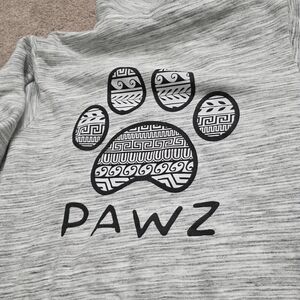 PAWZ Gray Dog Hoodie with Patterned Paw Print